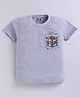Kidcity Cotton Knit Half Sleeves Rubiks Cube Printed Tee - Grey