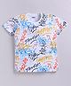 Kidcity Cotton Knit Half Sleeves Typography Printed Tee - White