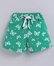 Kidcity Cotton Sinker Knit Butterfly Printed Shorts - Sea Green