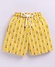 Kidcity Cotton Knit Striped & Sailboat Printed Shorts - Mustard