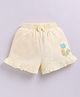 Kidcity Cotton Sinker Knit Caterpillar Printed Bow Applique Detailed Shorts - Off White