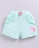 Kidcity Cotton Sinker Knit Koala Printed Bow Applique Detailed Shorts - Light Green