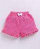 Kidcity Cotton Sinker Knit Polka Dots Printed Bow Applique Detailed Shorts - Pink