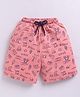 Kidcity Cotton Knit Beach Theme Printed Shorts - Peach