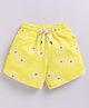 Kidcity Cotton Loop Knit Floral Printed Shorts - Light Yellow