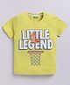 Kidcity Cotton Knit Half Sleeves Little Legend Text Printed Tee - Olive Green