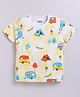 Kidcity Cotton Knit Half Sleeves Camping Theme Printed Tee - White