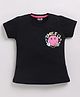 Kidcity Cotton Sinker Knit Half Sleeves Smile Text Printed Top - Black