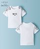 Arias 100% Cotton Knit Half Sleeves T-Shirt with Dragon Print - White