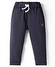 Mini Taurus Looper Knit Full Length Lounge Pant with Hippo Patch - Navy Blue
