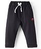 Mini Taurus Looper Knit Full Length Lounge Pant with Hippo Patch - Black