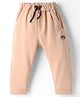 Mini Taurus Looper Knit Full Length Lounge Pant with Hippo Patch - Beige