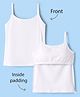 Honeyhap Premium Cotton Elastane Knit with Bio Finish Padded Sleeveless Solid Slip-  white