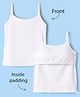 Honeyhap Premium Cotton Elastane Knit with Bio Finish Padded Sleeveless Solid Slip-  white