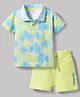 Babyhug 100% Cotton Knit Half Sleeves Floral Printed T-Shirt & Shorts Set - Multicolour