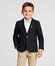 Rikidoos Embosis Hosiery Full Sleeves Solid Color Blazer - Black