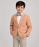 Rikidoos Cotton Woven Full Sleeves Solid Color Blazer - Peach