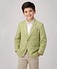 Rikidoos Cotton Woven Full Sleeves Solid Color Blazer - Light Green