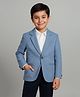 Rikidoos Cotton Woven Full Sleeves Solid Color Blazer - Light Blue