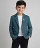 Rikidoos Cotton Woven Full Sleeves Solid Color Blazer - Teal Blue