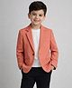 Rikidoos Cotton Woven Full Sleeves Solid Color Blazer - Peach