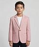 Rikidoos Cotton Woven Full Sleeves Solid Color Blazer - Light Pink