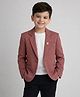 Rikidoos Cotton Woven Full Sleeves Solid Color Textured Blazer - Rose Gold