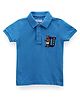 U.S. Polo Assn. Kids Cotton Knit Half Sleeves Brand Name Embroidered Polo Tee - Blue