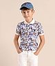 U.S. Polo Assn. Kids Cotton Knit Half Sleeves Typography Printed Polo Tee - White