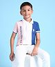 U.S. Polo Assn. Kids Cotton Knit Half Sleeves Cut & Sew Detailed Polo Tee - Light Pink
