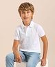 U.S. Polo Assn. Kids Cotton Knit Full Sleeves Sport Printed Polo Tee - White
