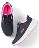 Skechers Mesh Lace Up Solid Casual Shoes - Black