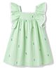 Babyhug Cotton Woven One Piece Dresses/Frocks Embroidered Green 6-9 Months