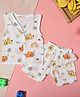MumsLap Muslin Woven Sleeveless Koala Printed Coordinating Jhabla & Shorts Set - White
