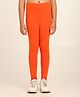 Robinbosky Cotton Elastane Knit Solid Leggings -Tangerine Tango