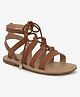 Aria+Nica Solid Gladiator Sandals - Cognac