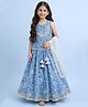 The Magic Wand Cotton Woven Sleeveless Floral Printed Gota Lace Embellished Lehenga Choli Set With Dupatta - Blue