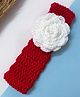 Little Peas Floral Applique Detailed Crochet Headband - Red & White