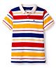 Pine Kids Cotton Knit T-Shirts Striped Polo Neck Half Sleeves Multi Color 9-10 Years
