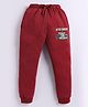 Parrot Crow Cotton Knit Little Racer Printed Joggers - Maroon