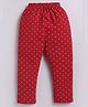 Parrot Crow Cotton Knit Polka Dots Printed Pants - Red