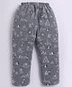 Parrot Crow Cotton Knit Winter Theme Printed Pajamas - Grey