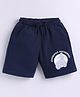 Parrot Crow Cotton Knit Dirt Bike Printed Shorts - Navy Blue