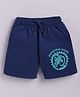 Parrot Crow Cotton Knit Dirt Bike Printed Shorts - Royal Blue