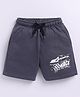 Parrot Crow Cotton Knit Race Chase The Thrill Text Printed Shorts - Light Grey