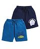 Parrot Crow Cotton Knit Pack Of 2 The Original & Hyperspeed Motocross Text Printed Shorts - Teal Blue & Navy Blue