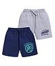 Parrot Crow Cotton Knit Pack Of 2 City Of Skaters & Mountain Rider Text Printed Shorts - Grey & Royal Blue