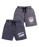 Parrot Crow Cotton Knit Pack Of 2 Basketball & Race Text Printed Shorts - Grey & Light Grey