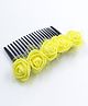 Aabacus Floral Applique Detailed Hair Comb - Yellow