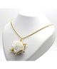 Aabacus Lace Embellished Rose Applique Detailed Necklace - White